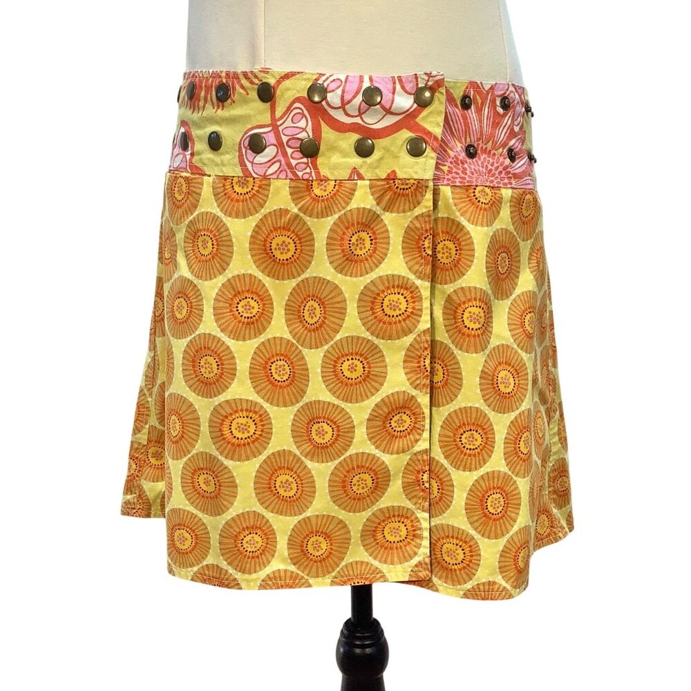 VTG Hippie Mini Skirt One Size Adjustable Size Flower Power Festival No tags